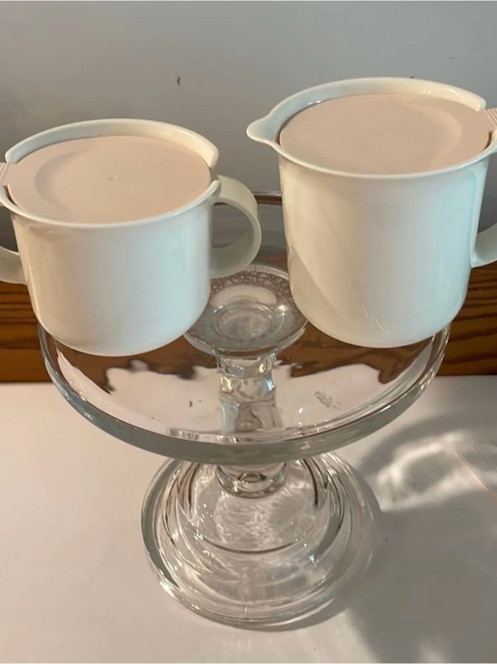 Vintage Tupperware Sugar & Creamer Pink Lids #2309 #2310
